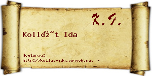 Kollát Ida névjegykártya