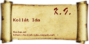 Kollát Ida névjegykártya